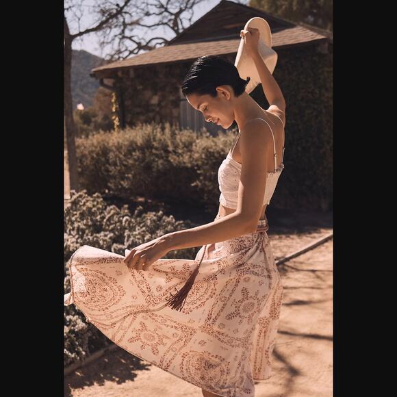 NWT Anthropologie Lace-Up Maxi Skirt - XL - Picture 3 of 7